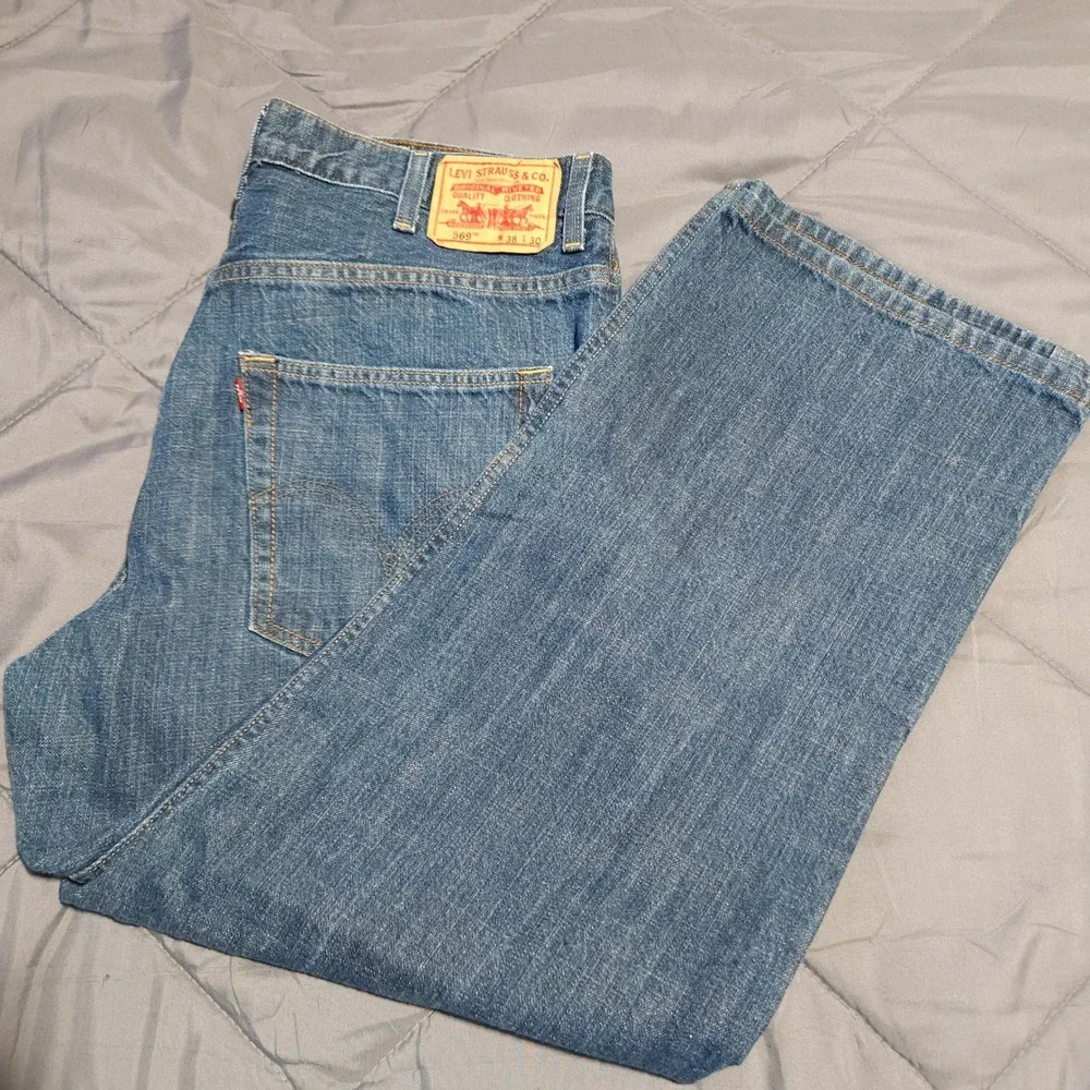 Levi's 569 Men's Jeans 38x30 Actual 37x29 Loose Straight Blue 100% Cotton